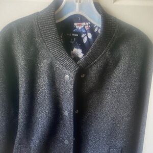 Well Worn brand Bomber Jacket Gray with Floral Lining